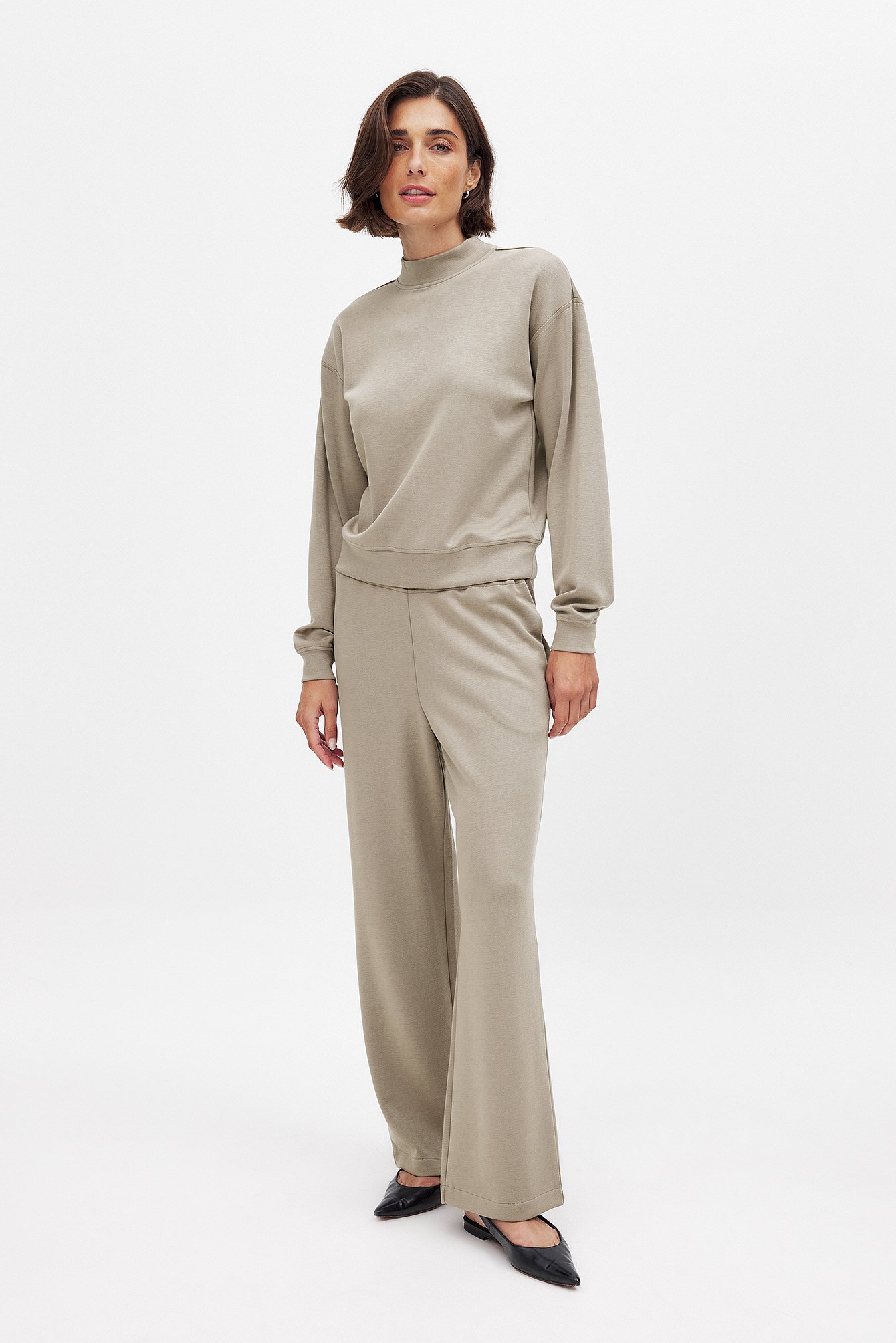 NA-KD - Soft Straight Sweatpants - Joggebukser - Beige - XS (EU 32) - NA-KD / NAKD