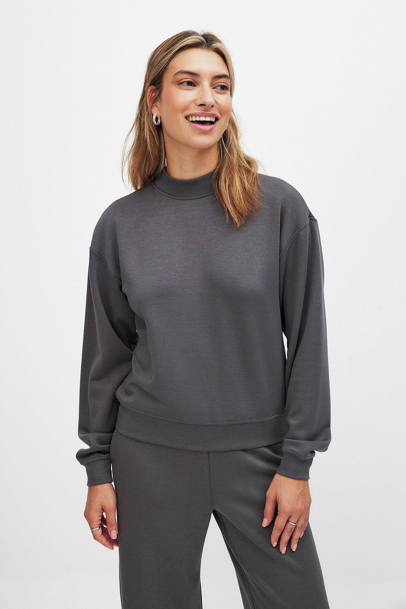 NA-KD - Soft Sweater - Sweatshirts - Grå - XS (EU 32) - NA-KD / NAKD