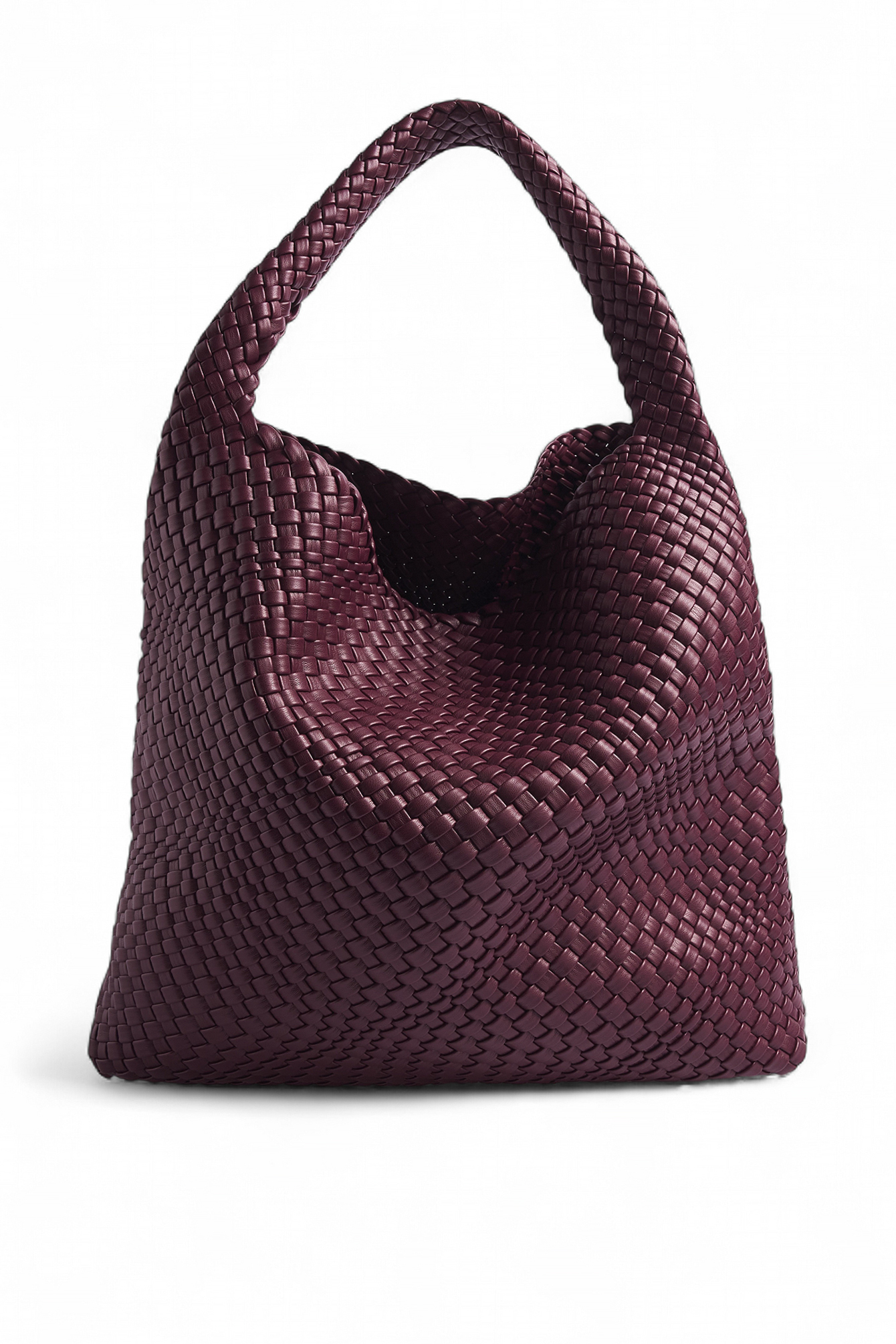 k*n様 Suede Woven Tote Bag L Soft Woven Tote Burgundy | NA-KD
