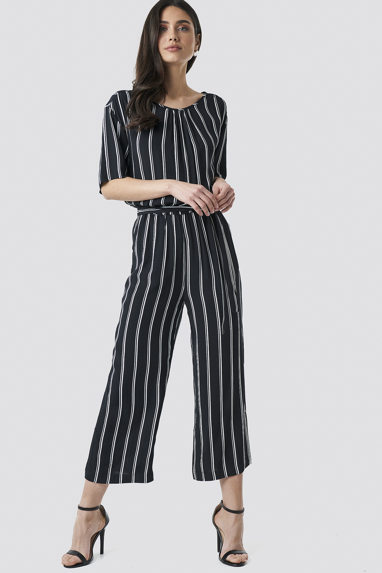 Tula Stripe Jumpsuit Black