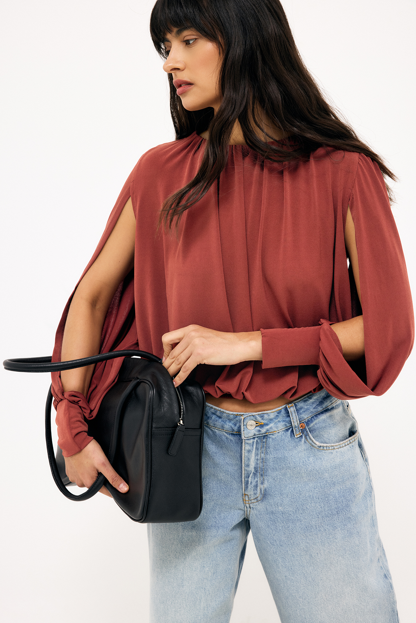 Split Sleeve Blouse - Blouses - Orange - S - NA-KD / NAKD