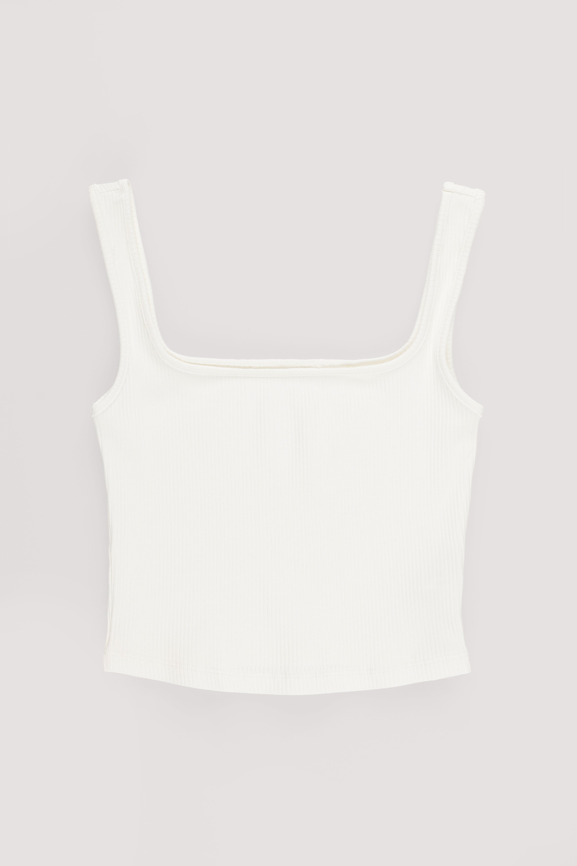 NA-KD Basic Débardeur col carré - Offwhite