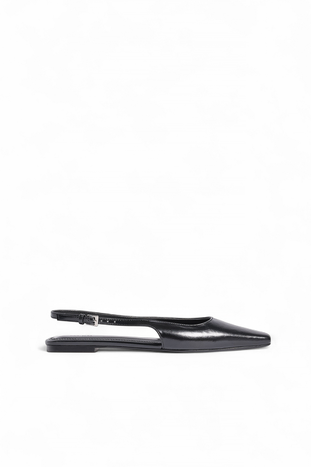 Bailarinas de punta cuadrada con talón - Zapatos planos - Black - EU 37 - NA-KD / NAKD