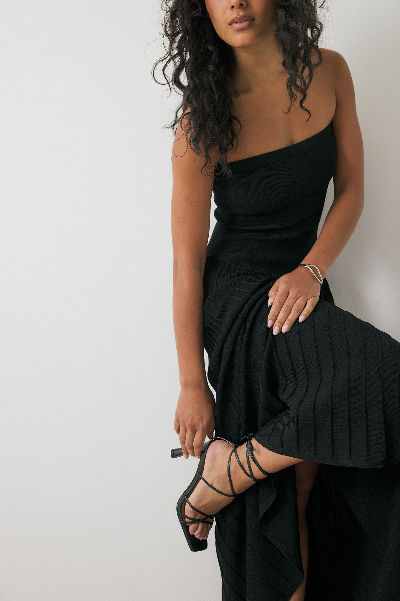 NA-KD Shoes Squared Toe Strappy Heels - Heels - Black - EU 36 - NA-KD / NAKD