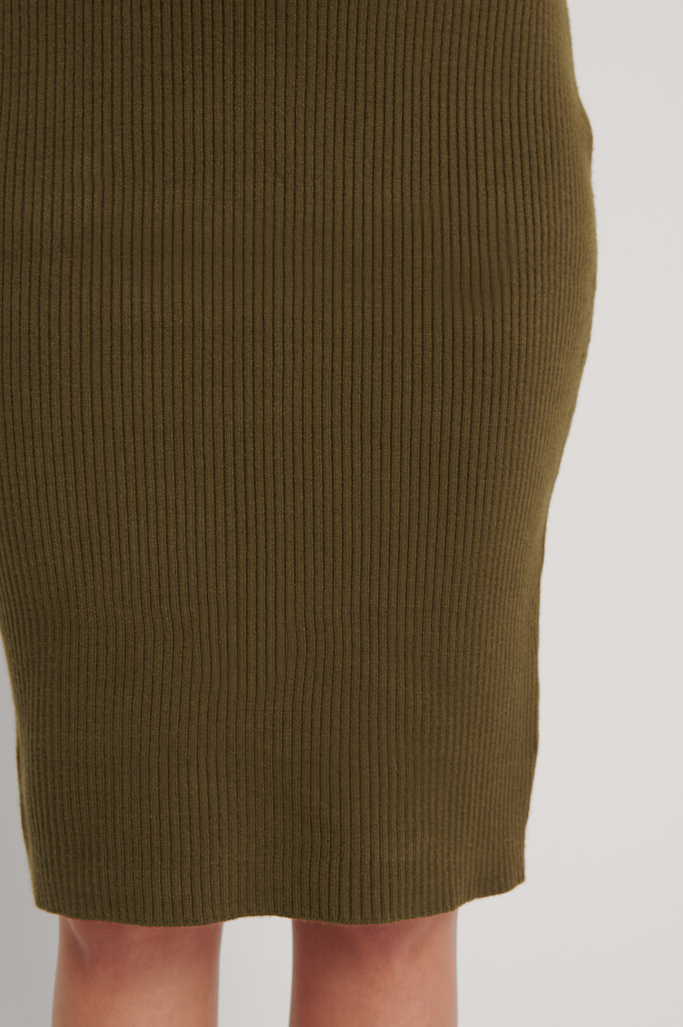 Knitted Midi Skirt Green | na-kd.com