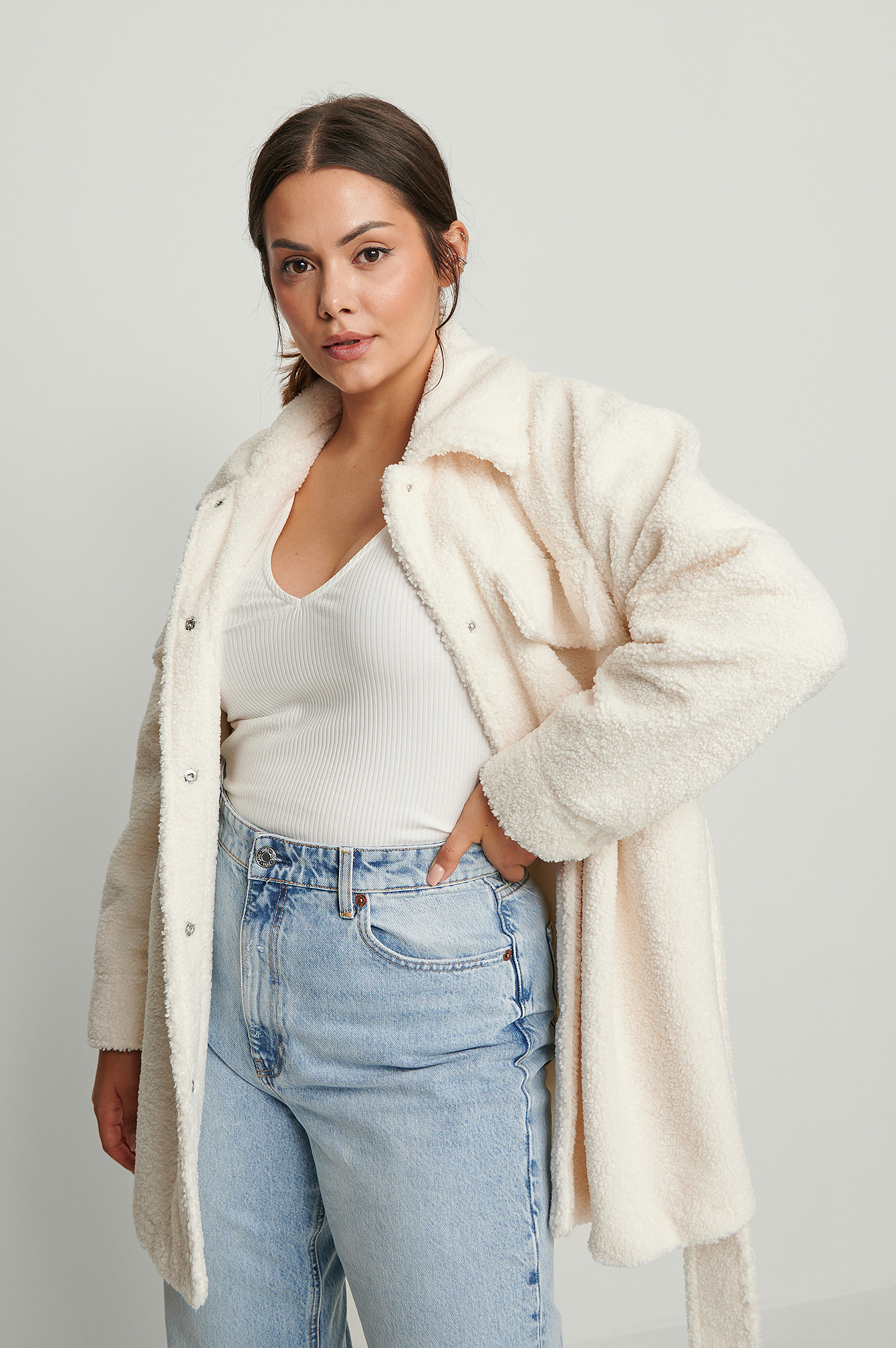 White Belted Teddy Jacket