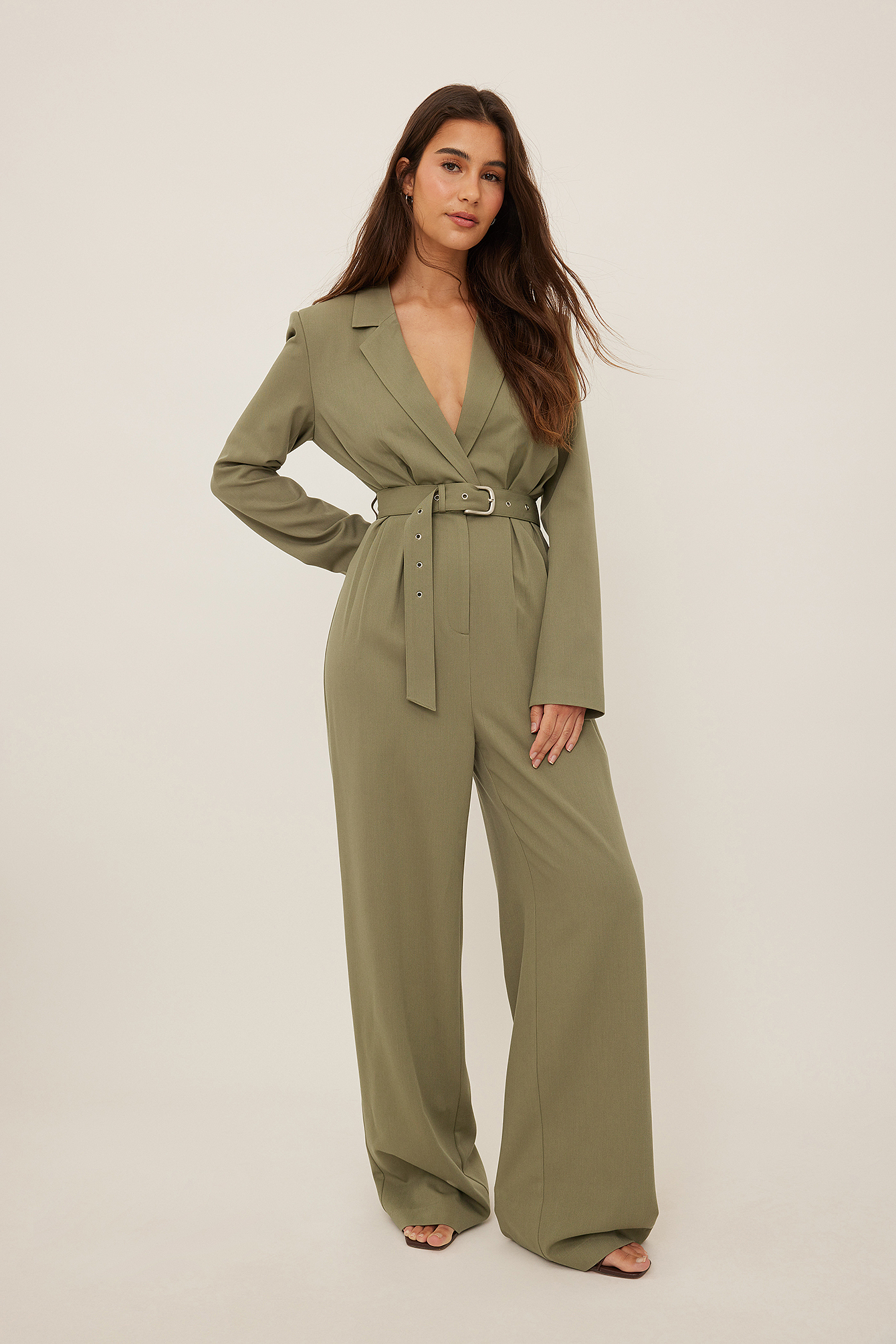 Box Pleated Jumpsuit Green