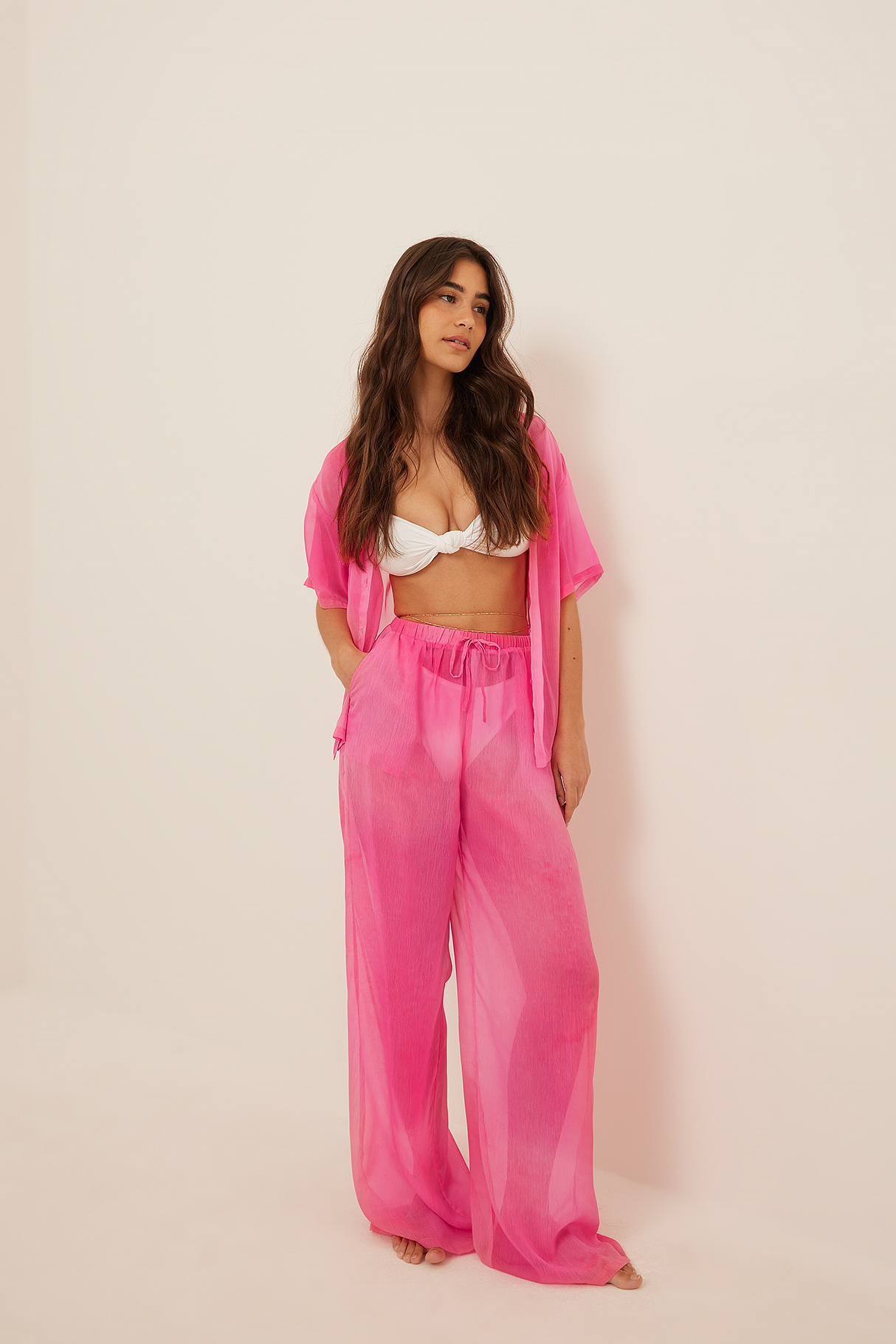 Ombre Print Recycled Drawstring Detail Trousers