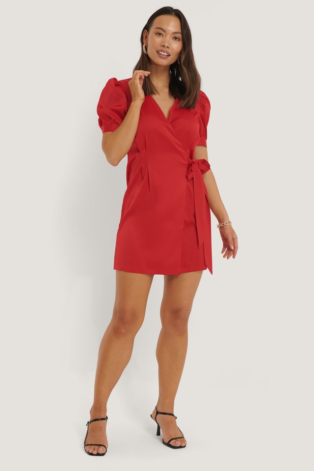 Short Puff Sleeve Mini Dress Red Na Kd Com Short Puff Sleeve Mini Dress Red Na Kd Com