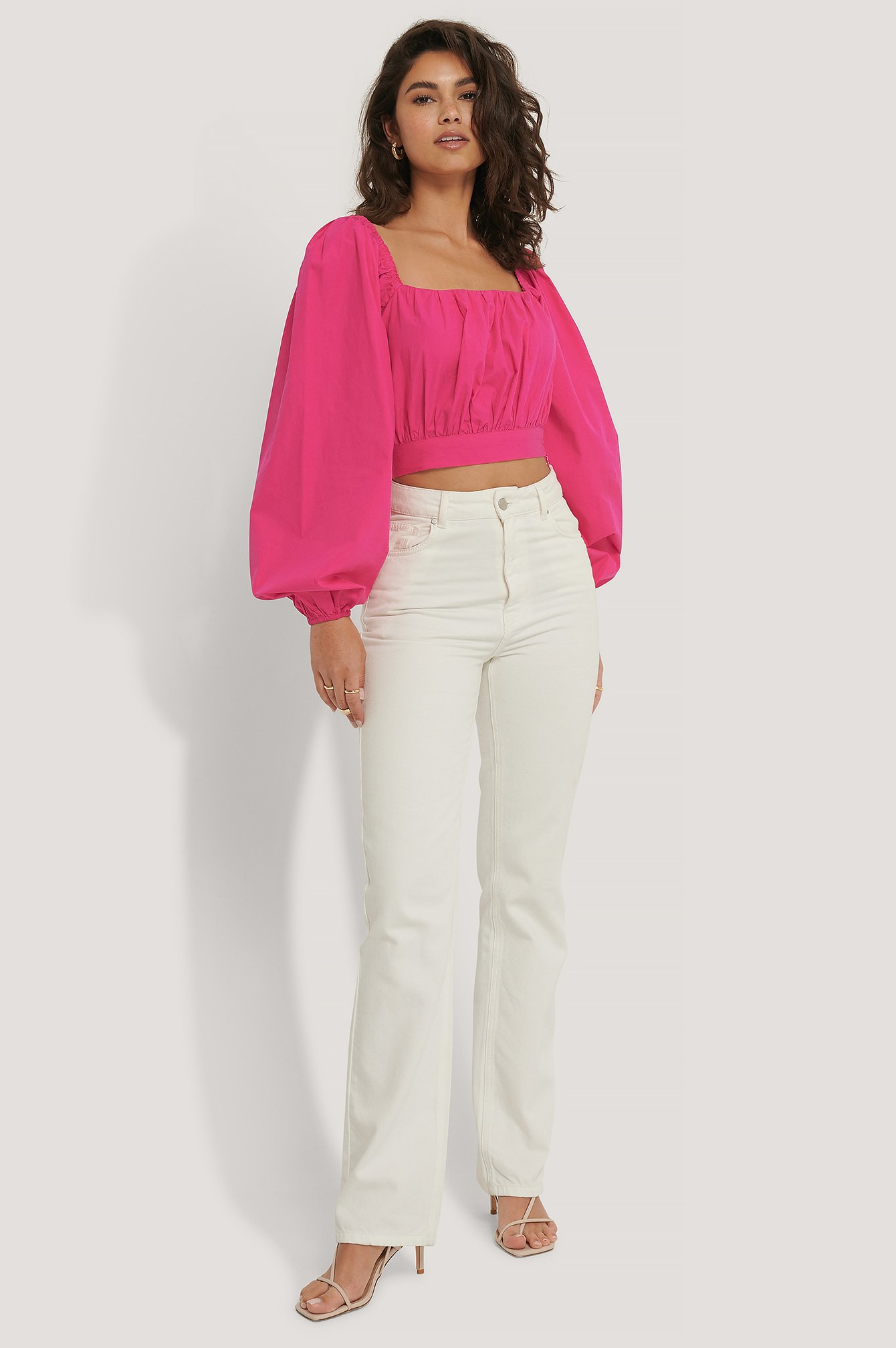 Strong Pink Balloon Arms Blouse