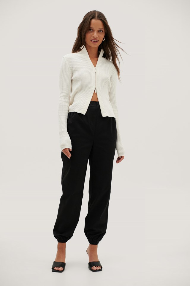 Way Zipper Cardigan Offwhite 