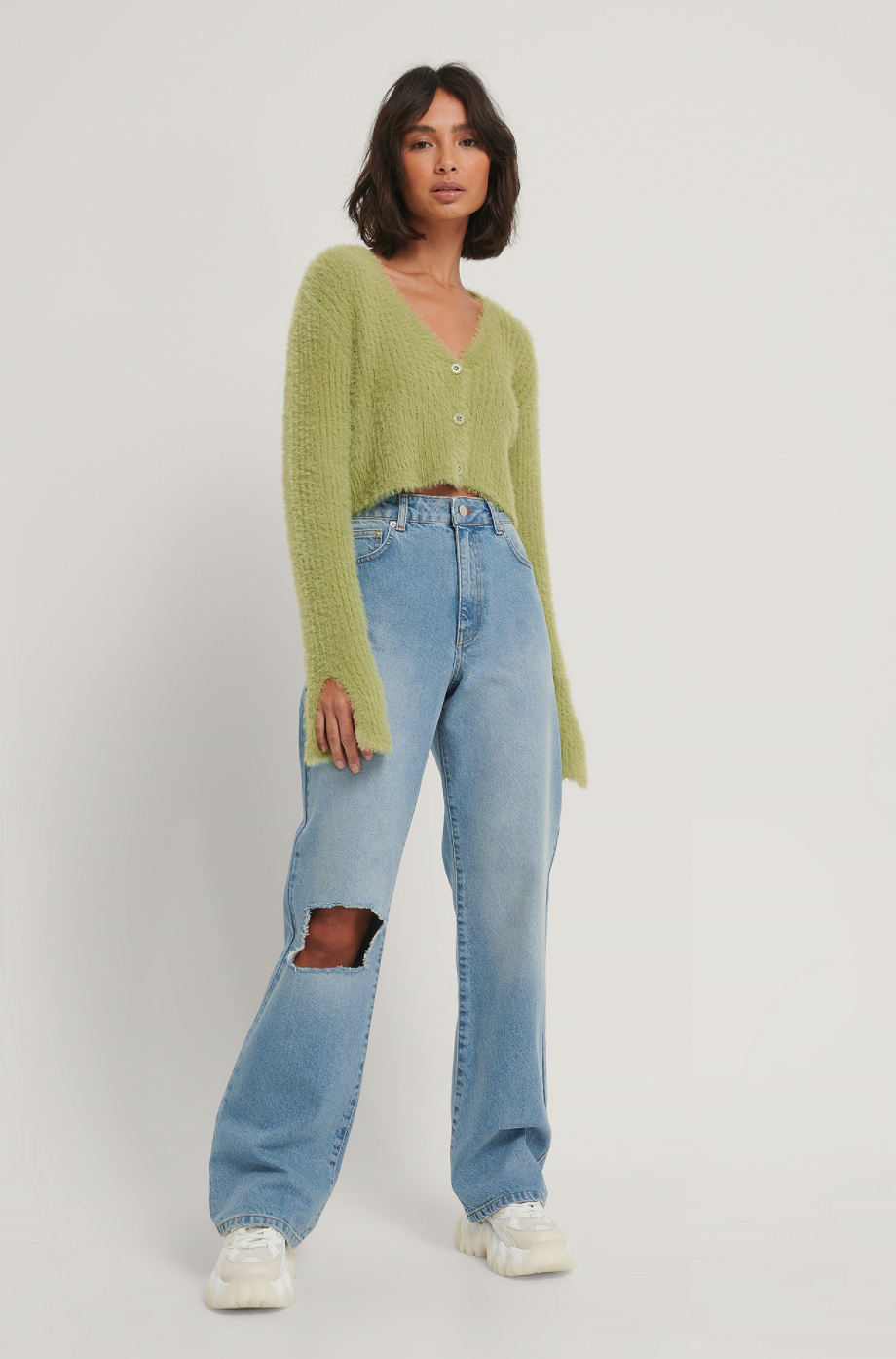 Cropped Knitted Cardigan