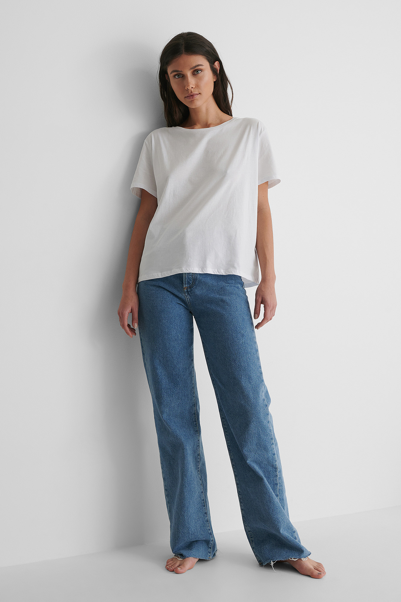 Basic Oversized Tee with Blue Jeans.