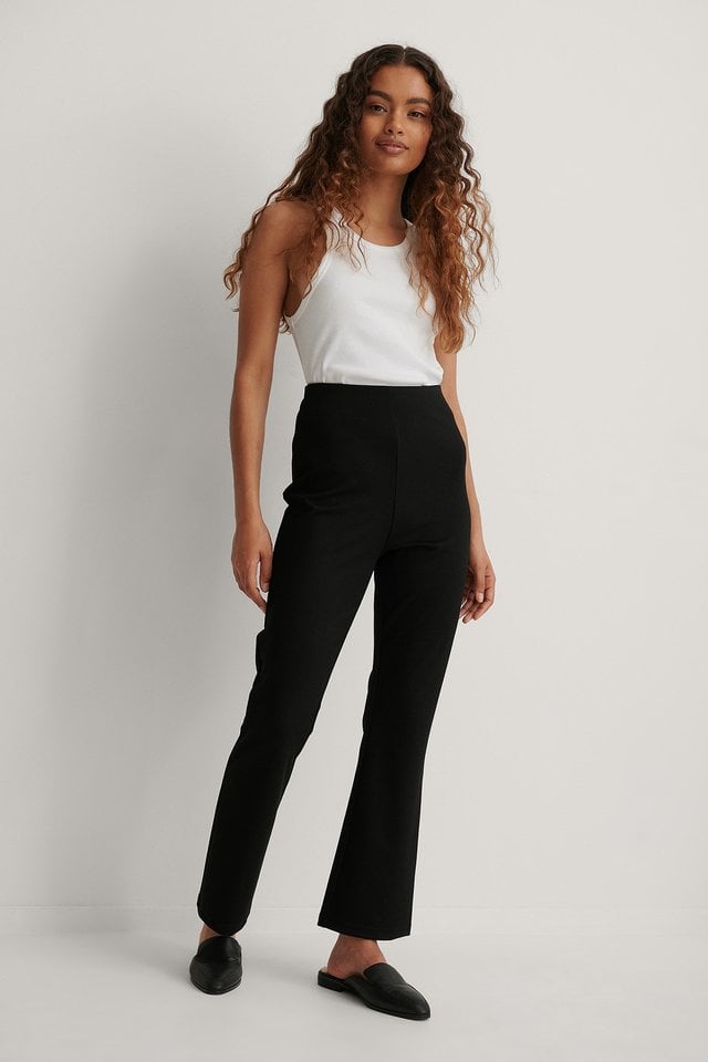 Bootcut Jersey Pants Black