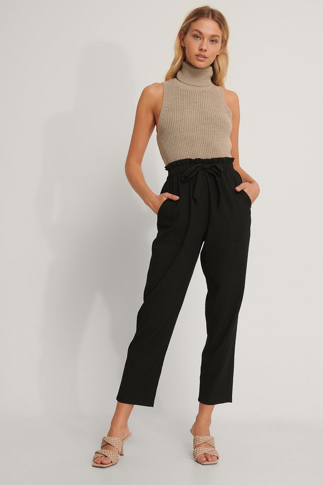 Tie Belt Pants Black | na-kd.com