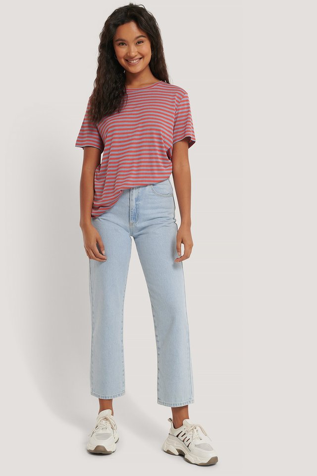Striped Viscose Tee Outfit.