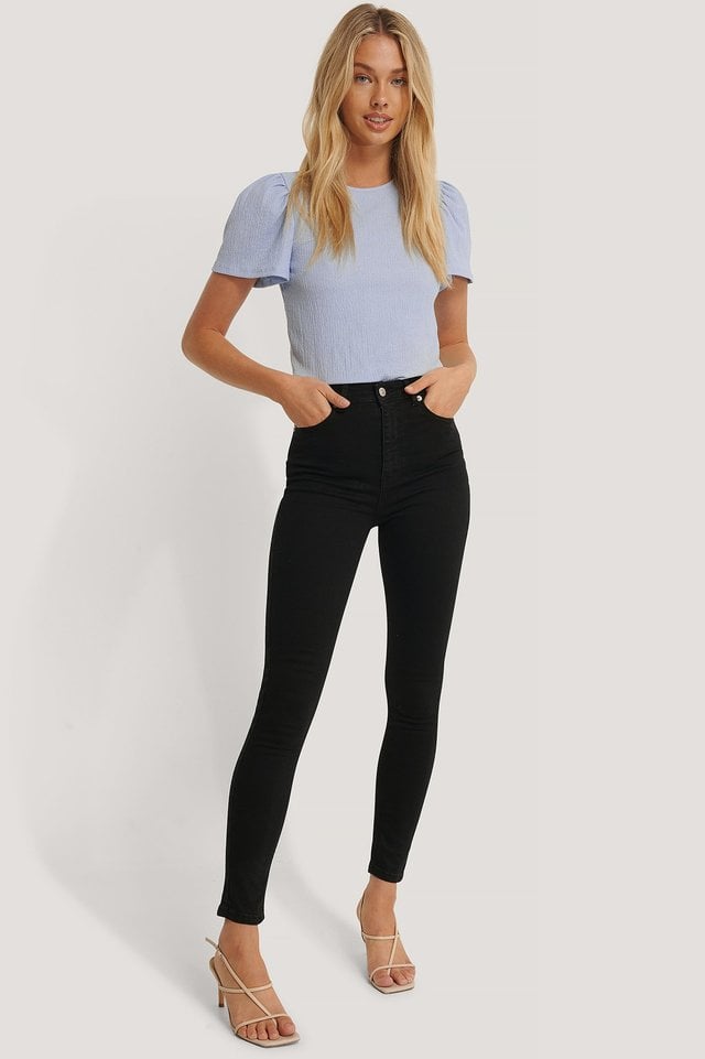 Skinny High Waist Jeans Black.