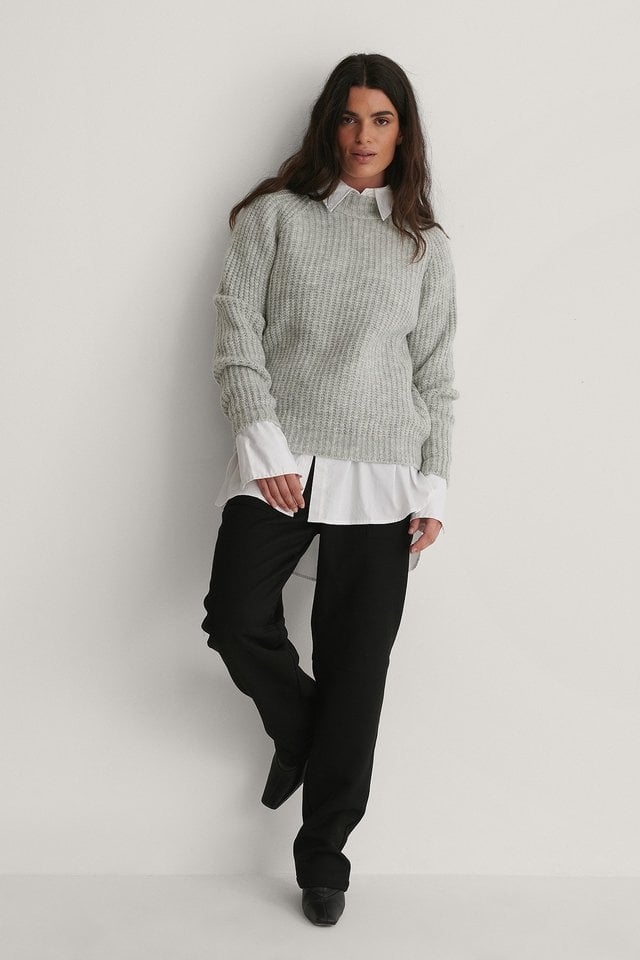 Chenille Turtleneck Sweater Outfit.