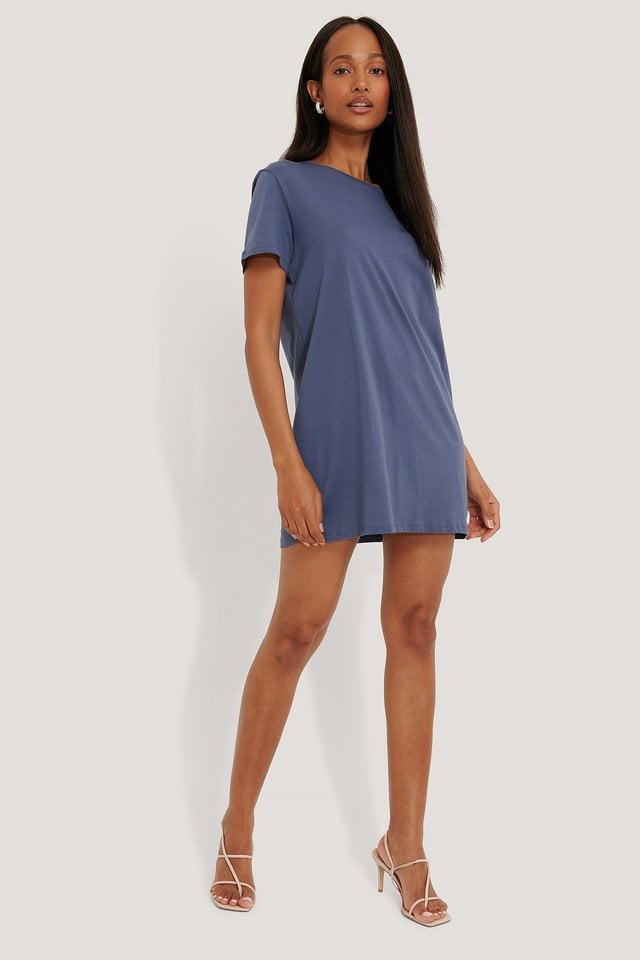 dark blue t shirt dress