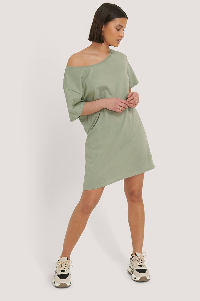 one shoulder t shirt dress