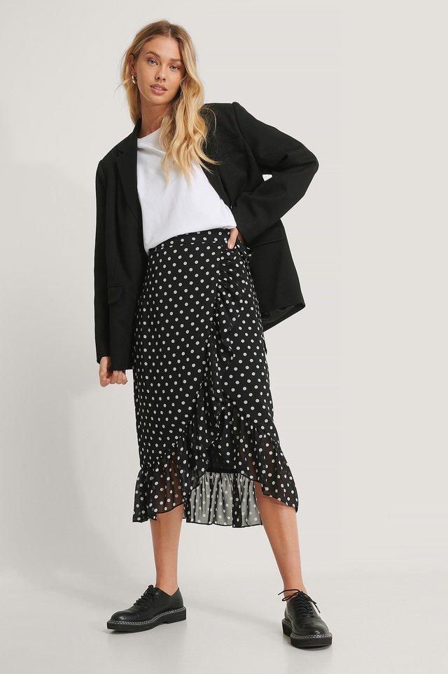 Wrap Sheer Midi Skirt Outfit.
