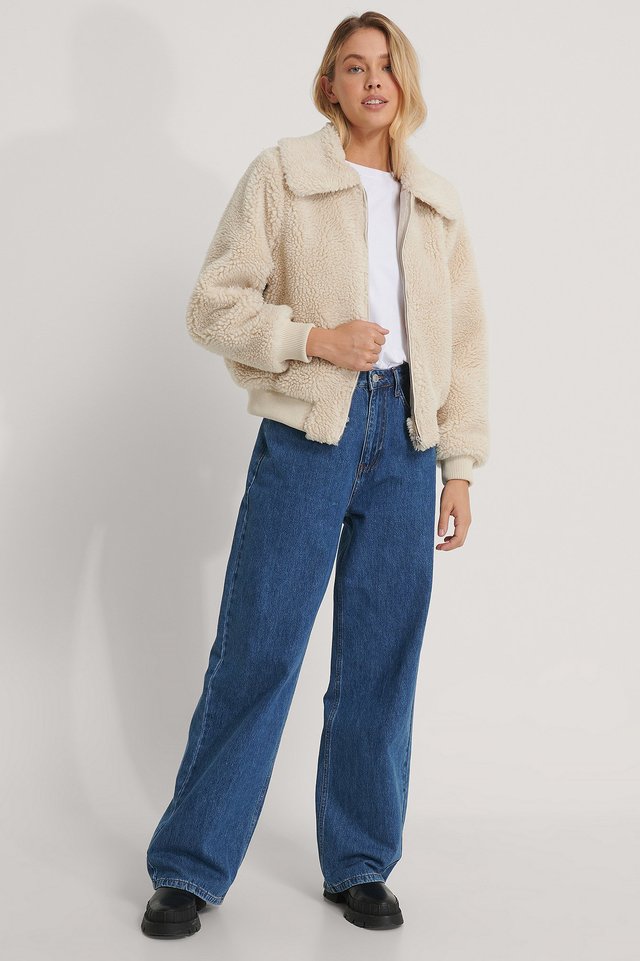 cropped teddy coat