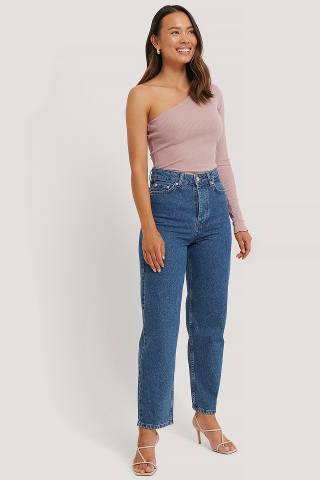 Organic Mom Jeans Blue | na-kd.com