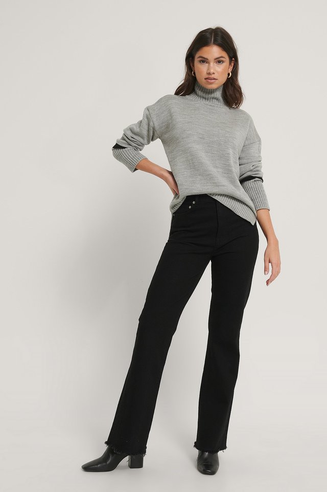 high neck sweater outfit