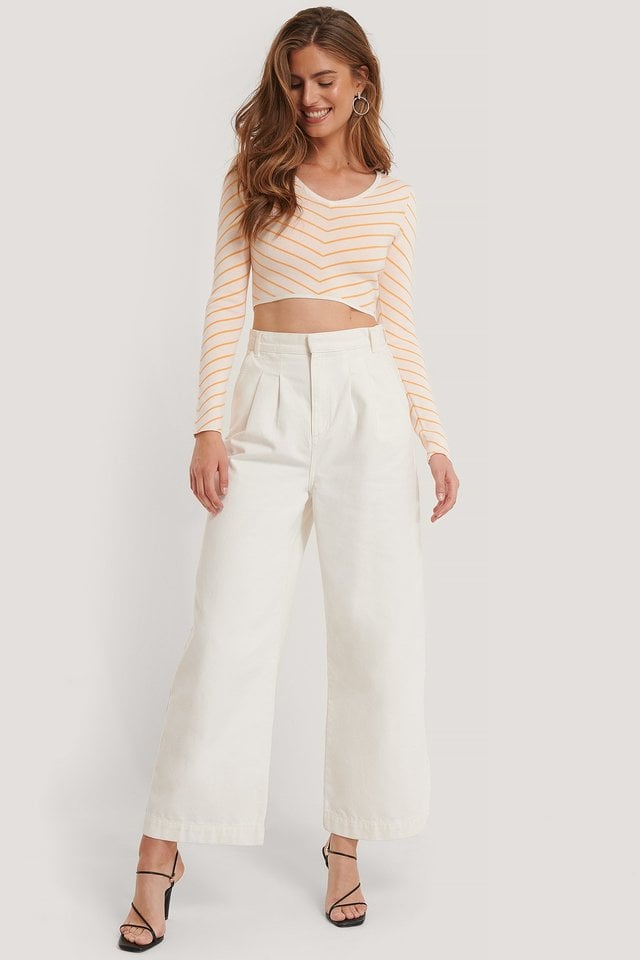 Cropped Wide Neck Top Outfit.