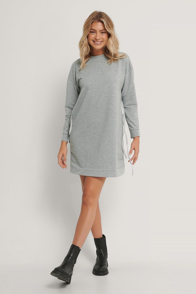 Drawstring Sweater Dress Outfit.