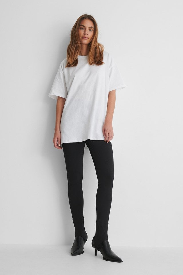 Organic Round Neck Oversized Tee Outfit.