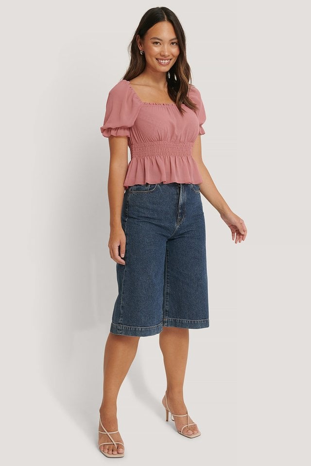 Cropped Smock Top Outfit.