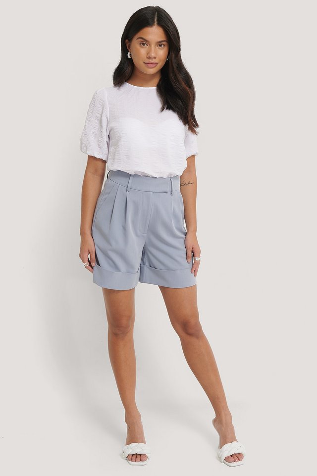 Structured Short Sleeve Blouse Outfit.