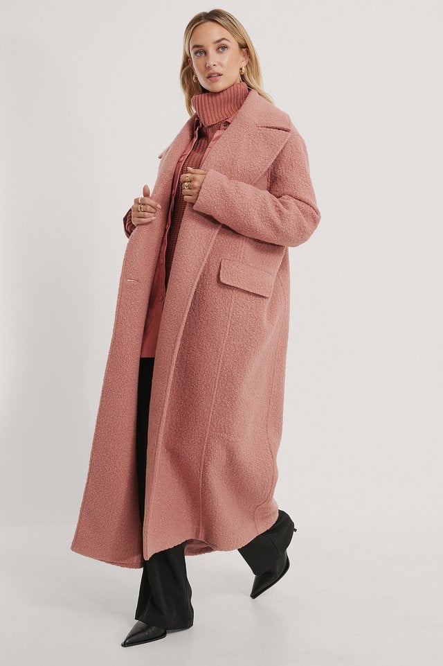 Oversized Maxi Coat Pink.