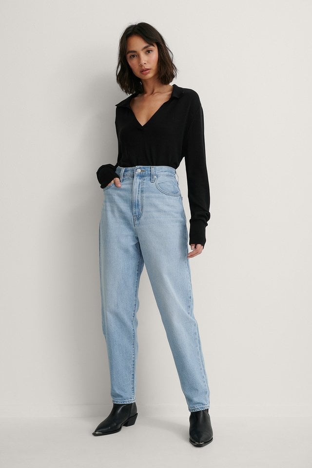 High Loose Taper Jeans Near Sighted Blue.