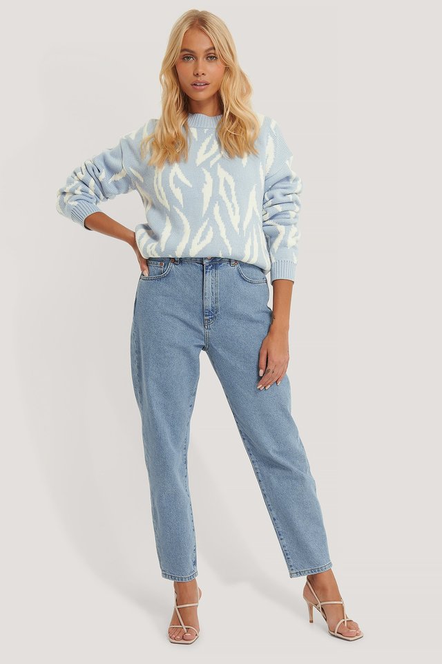 Mom jeans holgados orgánicos Azul | na-kd.com