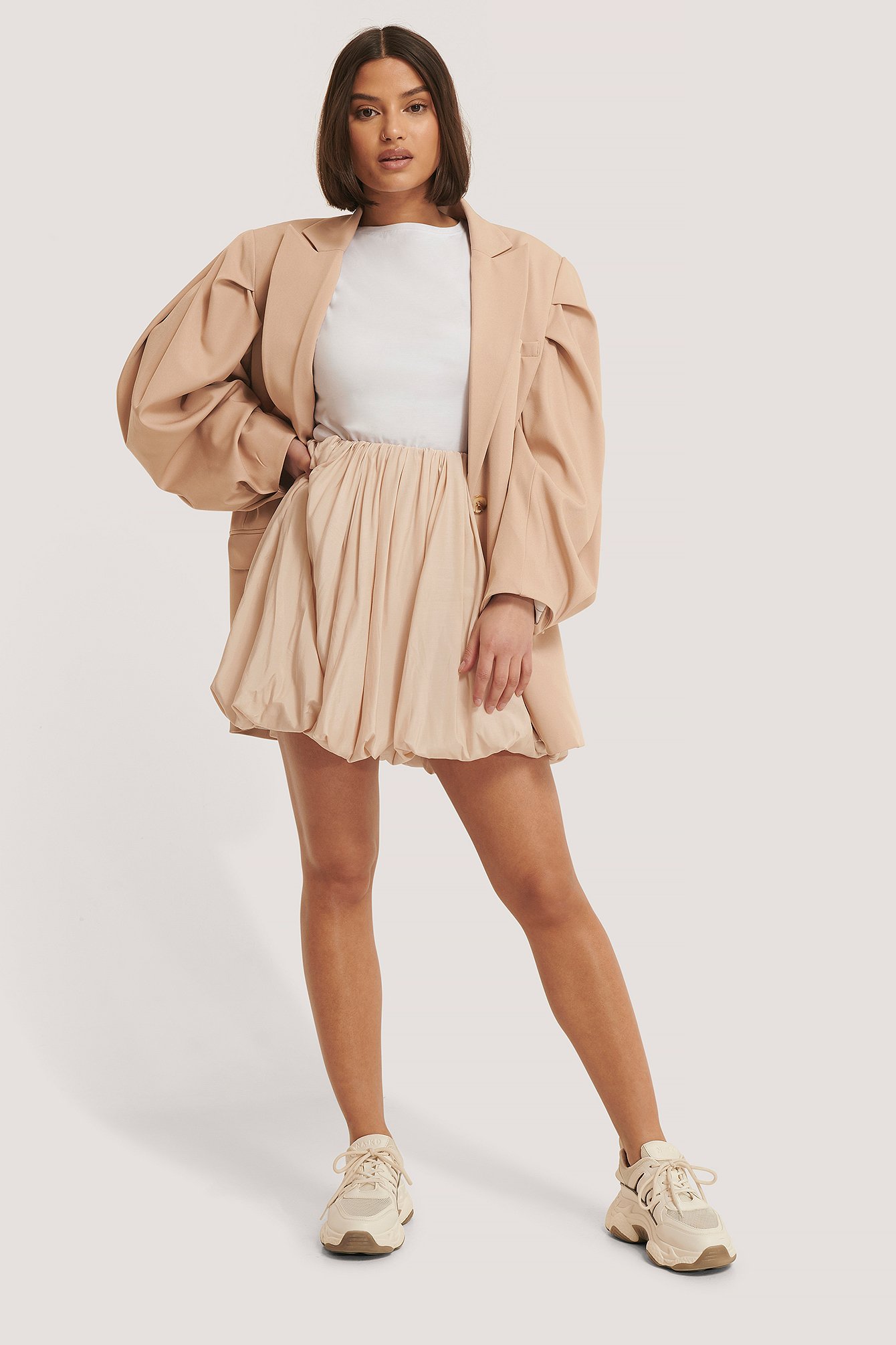 Balloon Mini Skirt Beige