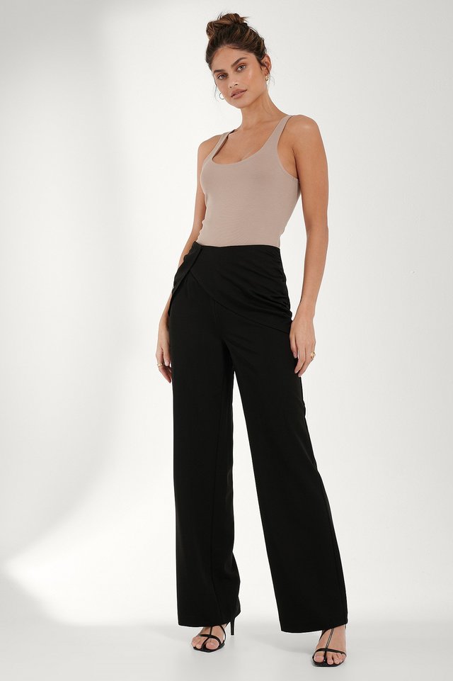 Draped Detail Pants Outfit.