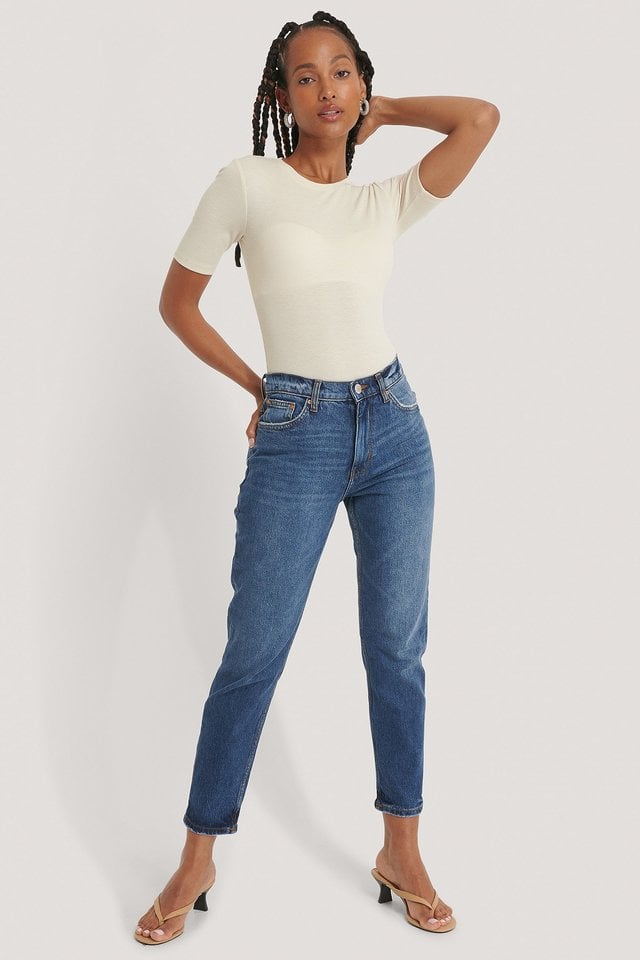 New Mom Jeans Blue.