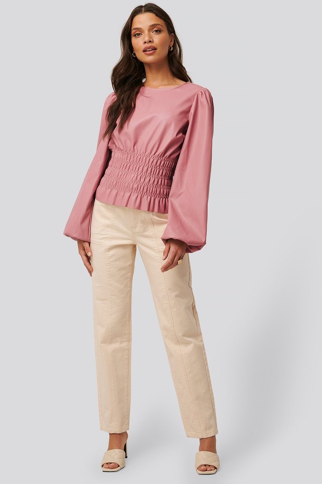 Mid Rise Seamline Denim Beige | na-kd.com