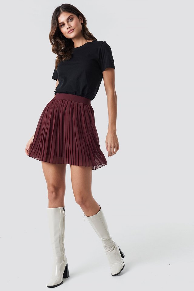 Mini Pleated Skirt Red | na-kd.com