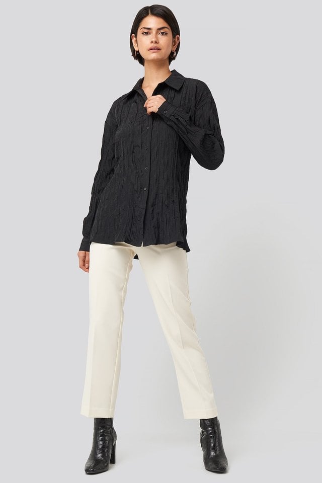 Creased Effect Blouse Outfit.