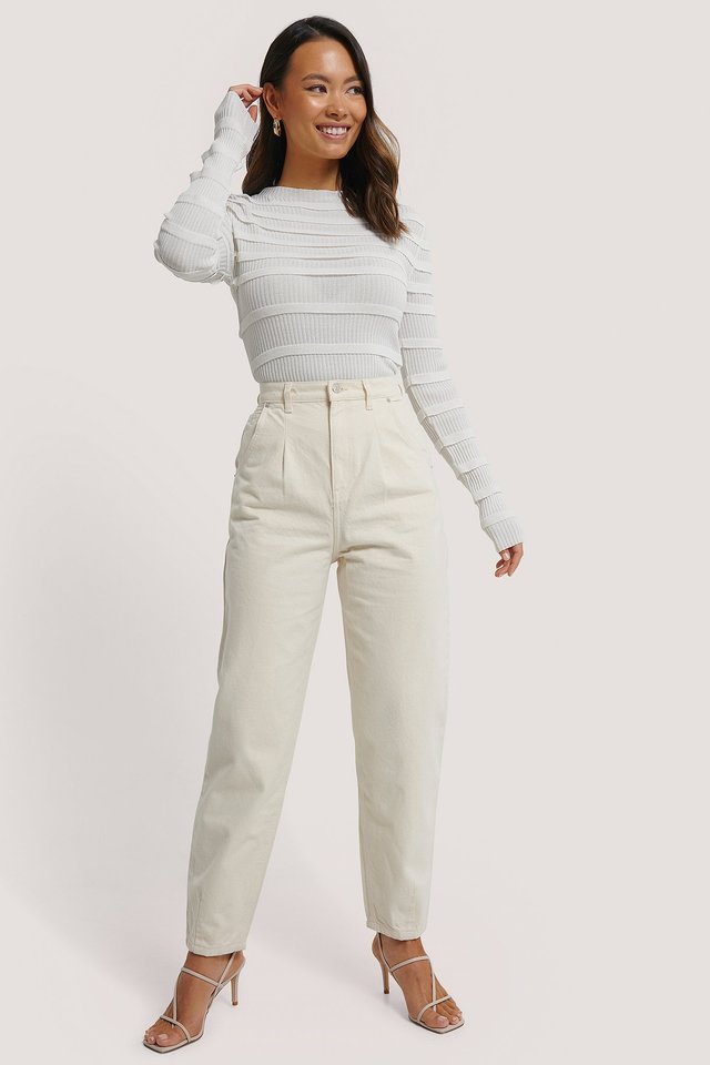 Recycled Cropped Balloon Leg Jeans 