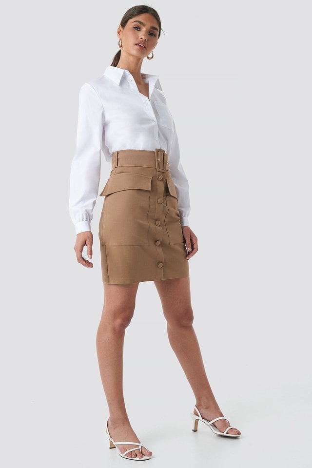 Cargo Belted Skirt Outfit.