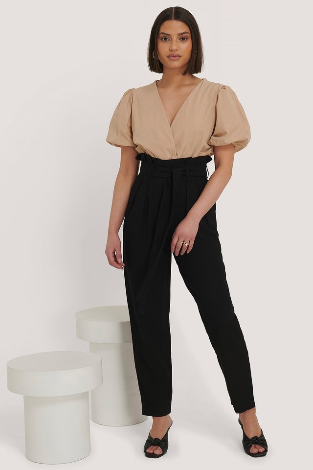 Waist Tie Pants Black | na-kd.com