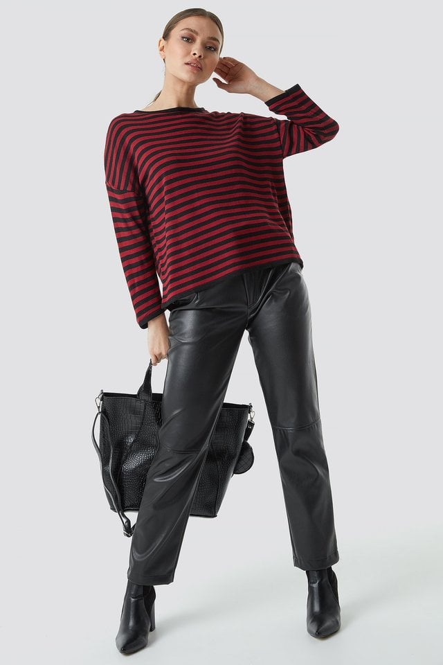 Slim Stripe Sweater Outfit.