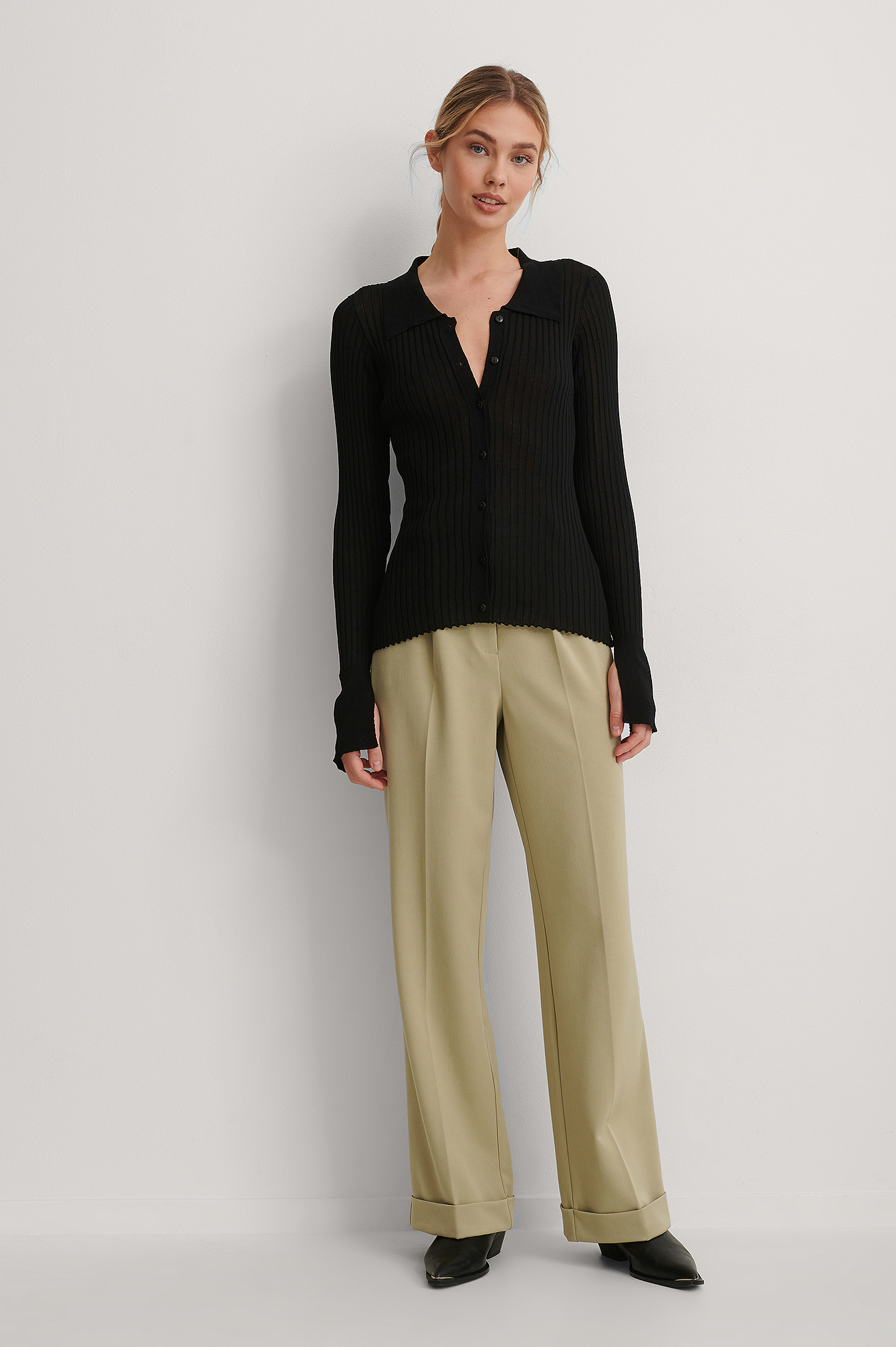 Knitted Shirt Black | na-kd.com