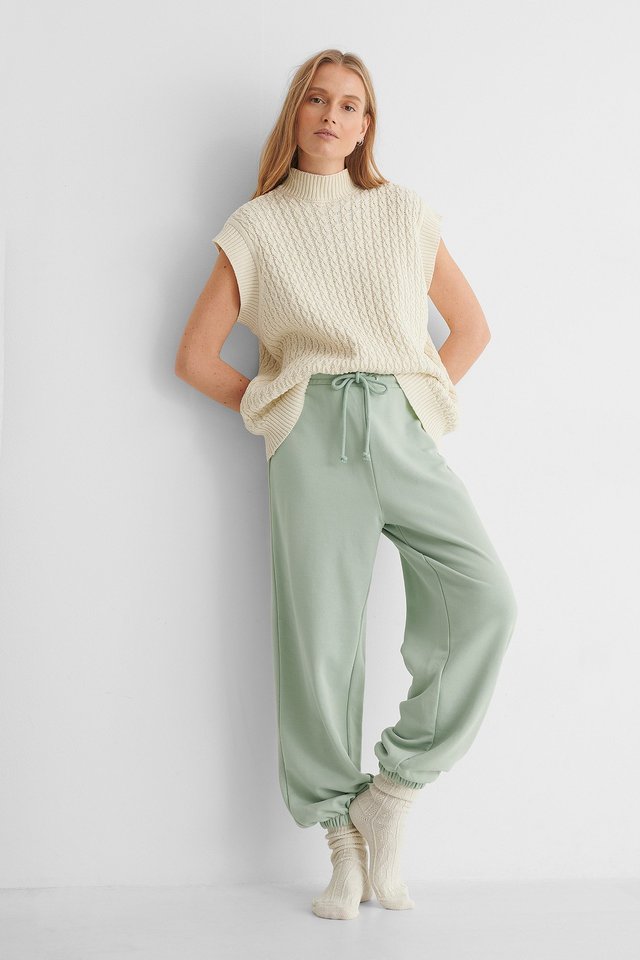 Organic Drawstring Printed Sweatpants Outfit.