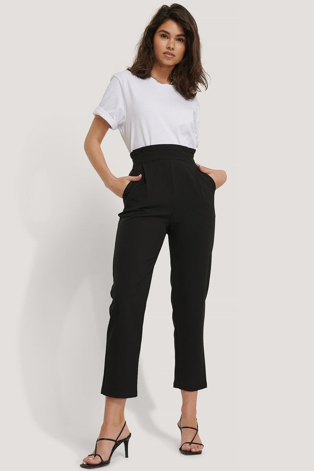 High Waist Straight Pants Outfit.