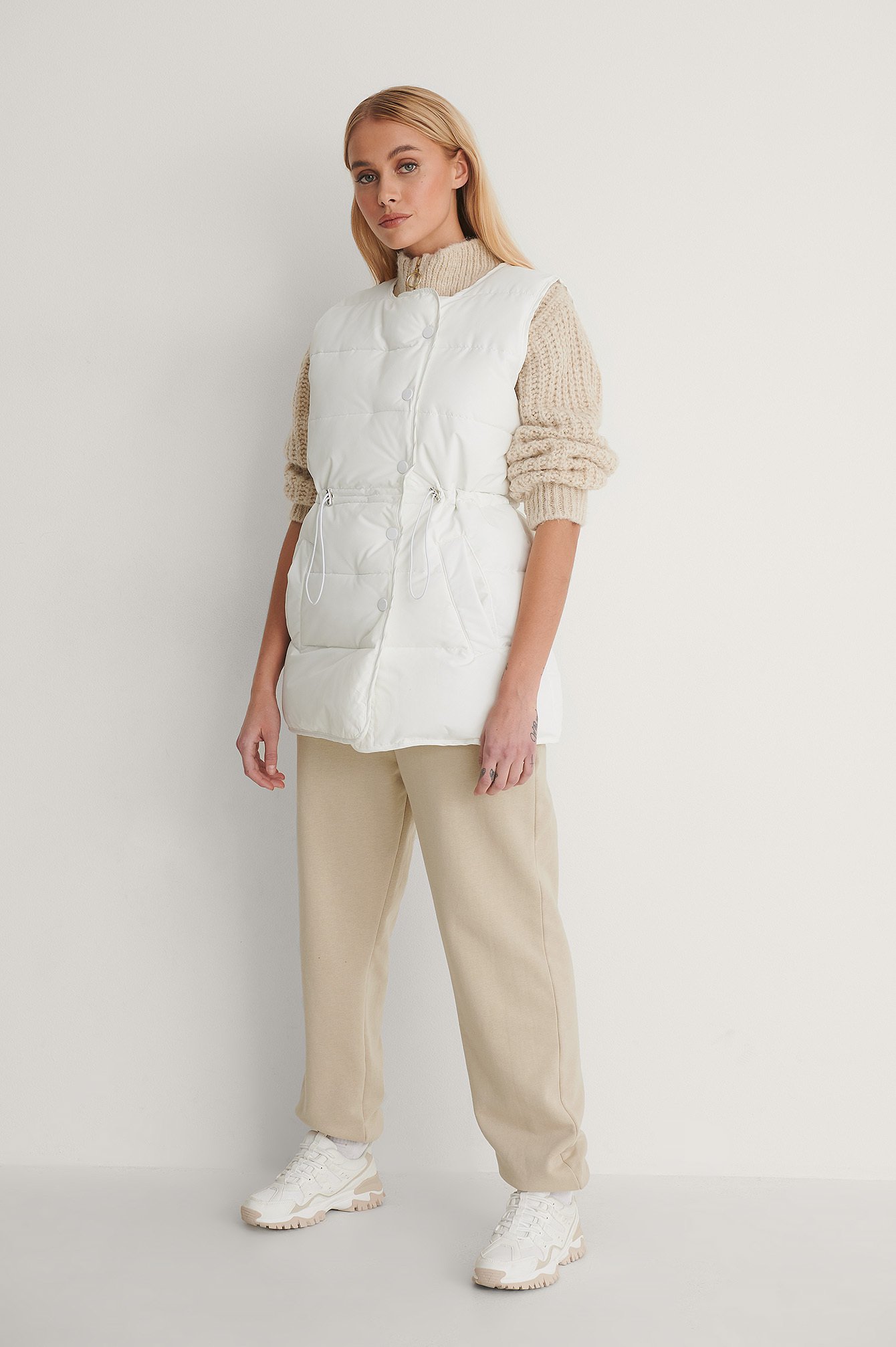 Drawstring Padded Vest Outfit!